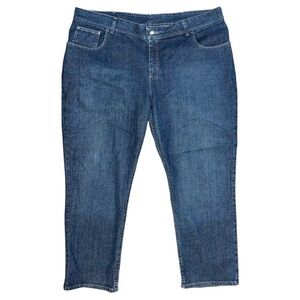 Lee Riders Jeans Women’s Size 24W P Blue Dark Wash Relaxed Fit 45x29
